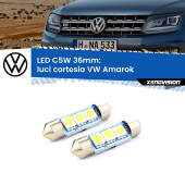 0 Luci Cortesia LED c5w 36mm VW Amarok  posteriori (Coppia) C5W C10W Led Canbus 36mm a 3 Ultra Led Xenovision - Bianco Lunare 6000k (Coppia)