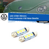 0 Luci Cortesia LED c5w 36mm VW New Beetle 1998 - 2010 (Coppia) C5W C10W Led Canbus 36mm a 3 Ultra Led Xenovision - Bianco Lunare 6000k (Coppia)