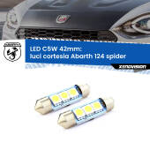 0 Luci Cortesia LED c5w 41mm Abarth 124 spider 2016 - 2019 (Coppia) C5W C10W Led Canbus 41mm a 3 Ultra Led Xenovision - Bianco Lunare 6000k (Coppia)