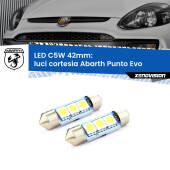 0 Luci Cortesia LED c5w 41mm Abarth Punto Evo 2010 - 2014 (Coppia) C5W C10W Led Canbus 41mm a 3 Ultra Led Xenovision - Bianco Lunare 6000k (Coppia)