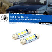 0 Luci Cortesia LED c5w 41mm Alfa romeo 145  1994 - 2001 (Coppia) C5W C10W Led Canbus 41mm a 3 Ultra Led Xenovision - Bianco Lunare 6000k (Coppia)