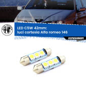 0 Luci Cortesia LED c5w 41mm Alfa romeo 146 1994 - 2001 (Coppia) C5W C10W Led Canbus 41mm a 3 Ultra Led Xenovision - Bianco Lunare 6000k (Coppia)