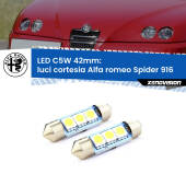 0 Luci Cortesia LED c5w 41mm Alfa romeo Spider 916 1995 - 2005 (Coppia) C5W C10W Led Canbus 41mm a 3 Ultra Led Xenovision - Bianco Lunare 6000k (Coppia)