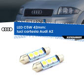0 Luci Cortesia LED c5w 41mm Audi A2 2000 - 2005 (Coppia) C5W C10W Led Canbus 41mm a 3 Ultra Led Xenovision - Bianco Lunare 6000k (Coppia)