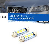0 Luci Cortesia LED c5w 41mm Audi A3 8P anteriori (Coppia) C5W C10W Led Canbus 41mm a 3 Ultra Led Xenovision - Bianco Lunare 6000k (Coppia)