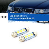 0 Luci Cortesia LED c5w 41mm Audi A4 B5 anteriori (Coppia) C5W C10W Led Canbus 41mm a 3 Ultra Led Xenovision - Bianco Lunare 6000k (Coppia)