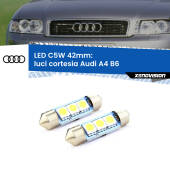 0 Luci Cortesia LED c5w 41mm Audi A4 B6 2000 - 2004 (Coppia) C5W C10W Led Canbus 41mm a 3 Ultra Led Xenovision - Bianco Lunare 6000k (Coppia)