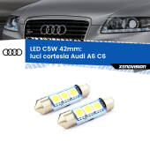 C5W C10W Led Canbus 41mm a 3 Ultra Led Xenovision - Bianco Lunare 6000k (Coppia)