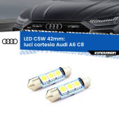 0 Luci Cortesia LED c5w 41mm Audi A6 C8 2018 in poi (Coppia) C5W C10W Led Canbus 41mm a 3 Ultra Led Xenovision - Bianco Lunare 6000k (Coppia)