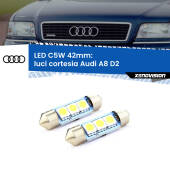 0 Luci Cortesia LED c5w 41mm Audi A8 D2 anteriori (Coppia) C5W C10W Led Canbus 41mm a 3 Ultra Led Xenovision - Bianco Lunare 6000k (Coppia)