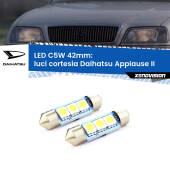 0 Luci Cortesia LED c5w 41mm Daihatsu Applause II 1997 - 2000 (Coppia) C5W C10W Led Canbus 41mm a 3 Ultra Led Xenovision - Bianco Lunare 6000k (Coppia)
