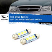 0 Luci Cortesia LED c5w 41mm Daihatsu Terios anteriori (Coppia) C5W C10W Led Canbus 41mm a 3 Ultra Led Xenovision - Bianco Lunare 6000k (Coppia)
