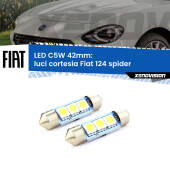 0 Luci Cortesia LED c5w 41mm Fiat 124 spider 2016 in poi (Coppia) C5W C10W Led Canbus 41mm a 3 Ultra Led Xenovision - Bianco Lunare 6000k (Coppia)
