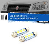 0 Luci Cortesia LED c5w 41mm Fiat Doblo 223 2000 - 2010 (Coppia) C5W C10W Led Canbus 41mm a 3 Ultra Led Xenovision - Bianco Lunare 6000k (Coppia)