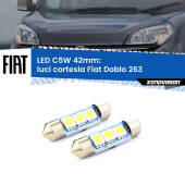 0 Luci Cortesia LED c5w 41mm Fiat Doblo 263 2010 - 2016 (Coppia) C5W C10W Led Canbus 41mm a 3 Ultra Led Xenovision - Bianco Lunare 6000k (Coppia)