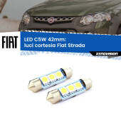 0 Luci Cortesia LED c5w 41mm Fiat Strada 1999 - 2021 (Coppia) C5W C10W Led Canbus 41mm a 3 Ultra Led Xenovision - Bianco Lunare 6000k (Coppia)