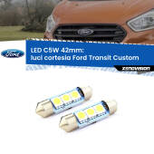 0 Luci Cortesia LED c5w 41mm Ford Transit Custom 2012 - 2022 (Coppia) C5W C10W Led Canbus 41mm a 3 Ultra Led Xenovision - Bianco Lunare 6000k (Coppia)