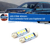 0 Luci Cortesia LED c5w 41mm Ford usa Explorer U2 1995 - 2001 (Coppia) C5W C10W Led Canbus 41mm a 3 Ultra Led Xenovision - Bianco Lunare 6000k (Coppia)