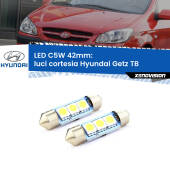 0 Luci Cortesia LED c5w 41mm Hyundai Getz TB 2002 - 2009 (Coppia) C5W C10W Led Canbus 41mm a 3 Ultra Led Xenovision - Bianco Lunare 6000k (Coppia)