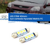 0 Luci Cortesia LED c5w 41mm Hyundai Matrix FC 2001 - 2010 (Coppia) C5W C10W Led Canbus 41mm a 3 Ultra Led Xenovision - Bianco Lunare 6000k (Coppia)