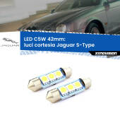 0 Luci Cortesia LED c5w 41mm Jaguar S-Type 1999 - 2007 (Coppia) C5W C10W Led Canbus 41mm a 3 Ultra Led Xenovision - Bianco Lunare 6000k (Coppia)