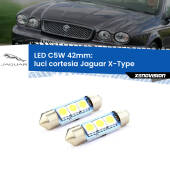 0 Luci Cortesia LED c5w 41mm Jaguar X-Type 2001 - 2009 (Coppia) C5W C10W Led Canbus 41mm a 3 Ultra Led Xenovision - Bianco Lunare 6000k (Coppia)
