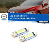 0 Luci Cortesia LED c5w 41mm Mazda 3 BK 2003 - 2009 (Coppia) C5W C10W Led Canbus 41mm a 3 Ultra Led Xenovision - Bianco Lunare 6000k (Coppia)
