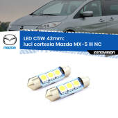 0 Luci Cortesia LED c5w 41mm Mazda MX-5 III NC 2005 - 2014 (Coppia) C5W C10W Led Canbus 41mm a 3 Ultra Led Xenovision - Bianco Lunare 6000k (Coppia)