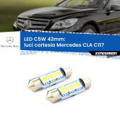 0 Luci Cortesia LED c5w 41mm Mercedes CLA C117 posteriori (Coppia) C5W C10W Led Canbus 41mm a 3 Ultra Led Xenovision - Bianco Lunare 6000k (Coppia)