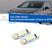 0 Luci Cortesia LED c5w 41mm Mercedes Classe-A W176 2012 - 2018 (Coppia) C5W C10W Led Canbus 41mm a 3 Ultra Led Xenovision - Bianco Lunare 6000k (Coppia)