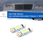 0 Luci Cortesia LED c5w 41mm Mercedes Classe-C W202 1993 - 2000 (Coppia) C5W C10W Led Canbus 41mm a 3 Ultra Led Xenovision - Bianco Lunare 6000k (Coppia)
