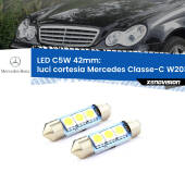 0 Luci Cortesia LED c5w 41mm Mercedes Classe-C W203 2000 - 2007 (Coppia) C5W C10W Led Canbus 41mm a 3 Ultra Led Xenovision - Bianco Lunare 6000k (Coppia)