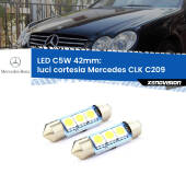 0 Luci Cortesia LED c5w 41mm Mercedes CLK C209 2002 - 2009 (Coppia) C5W C10W Led Canbus 41mm a 3 Ultra Led Xenovision - Bianco Lunare 6000k (Coppia)