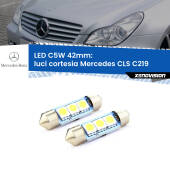 0 Luci Cortesia LED c5w 41mm Mercedes CLS C219 2004 - 2010 (Coppia) C5W C10W Led Canbus 41mm a 3 Ultra Led Xenovision - Bianco Lunare 6000k (Coppia)