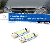 0 Luci Cortesia LED c5w 41mm Mercedes Viano W639 2003 - 2007 (Coppia) C5W C10W Led Canbus 41mm a 3 Ultra Led Xenovision - Bianco Lunare 6000k (Coppia)