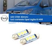 0 Luci Cortesia LED c5w 41mm Opel Agila B H08 2008 - 2014 (Coppia) C5W C10W Led Canbus 41mm a 3 Ultra Led Xenovision - Bianco Lunare 6000k (Coppia)
