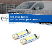 0 Luci Cortesia LED c5w 41mm Opel Combo D  2012 - 2018 (Coppia) C5W C10W Led Canbus 41mm a 3 Ultra Led Xenovision - Bianco Lunare 6000k (Coppia)
