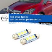 0 Luci Cortesia LED c5w 41mm Opel Mokka J13 posteriori (Coppia) C5W C10W Led Canbus 41mm a 3 Ultra Led Xenovision - Bianco Lunare 6000k (Coppia)