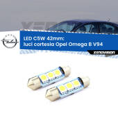 0 Luci Cortesia LED c5w 41mm Opel Omega B V94 anteriori (Coppia) C5W C10W Led Canbus 41mm a 3 Ultra Led Xenovision - Bianco Lunare 6000k (Coppia)