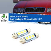 0 Luci Cortesia LED c5w 41mm Skoda Fabia I 6Y 1999 - 2006 (Coppia) C5W C10W Led Canbus 41mm a 3 Ultra Led Xenovision - Bianco Lunare 6000k (Coppia)