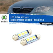 0 Luci Cortesia LED c5w 41mm Skoda Fabia II 5J 2006 - 2014 (Coppia) C5W C10W Led Canbus 41mm a 3 Ultra Led Xenovision - Bianco Lunare 6000k (Coppia)