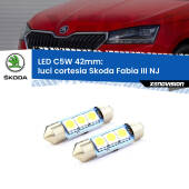 0 Luci Cortesia LED c5w 41mm Skoda Fabia III NJ 2014 in poi (Coppia) C5W C10W Led Canbus 41mm a 3 Ultra Led Xenovision - Bianco Lunare 6000k (Coppia)