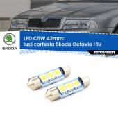 0 Luci Cortesia LED c5w 41mm Skoda Octavia I 1U anteriori (Coppia) C5W C10W Led Canbus 41mm a 3 Ultra Led Xenovision - Bianco Lunare 6000k (Coppia)