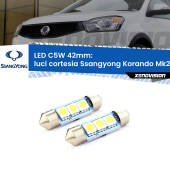 0 Luci Cortesia LED c5w 41mm Ssangyong Korando Mk2 1996 - 2006 (Coppia) C5W C10W Led Canbus 41mm a 3 Ultra Led Xenovision - Bianco Lunare 6000k (Coppia)