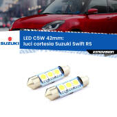 0 Luci Cortesia LED c5w 41mm Suzuki Swift RS 2005 - 2010 (Coppia) C5W C10W Led Canbus 41mm a 3 Ultra Led Xenovision - Bianco Lunare 6000k (Coppia)