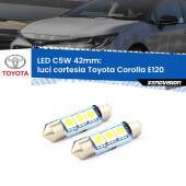 0 Luci Cortesia LED c5w 41mm Toyota Corolla E120 2002 - 2007 (Coppia) C5W C10W Led Canbus 41mm a 3 Ultra Led Xenovision - Bianco Lunare 6000k (Coppia)