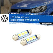 0 Luci Cortesia LED c5w 41mm VW Caddy III anteriori (Coppia) C5W C10W Led Canbus 41mm a 3 Ultra Led Xenovision - Bianco Lunare 6000k (Coppia)