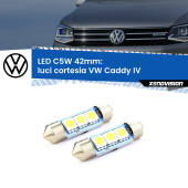 0 Luci Cortesia LED c5w 41mm VW Caddy IV 2015 - 2017 (Coppia) C5W C10W Led Canbus 41mm a 3 Ultra Led Xenovision - Bianco Lunare 6000k (Coppia)