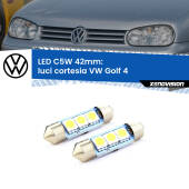 0 Luci Cortesia LED c5w 41mm VW Golf 4  1997 - 2005 (Coppia) C5W C10W Led Canbus 41mm a 3 Ultra Led Xenovision - Bianco Lunare 6000k (Coppia)