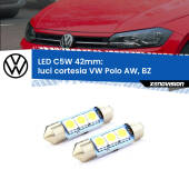0 Luci Cortesia LED c5w 41mm VW Polo AW, BZ 2017 in poi (Coppia) C5W C10W Led Canbus 41mm a 3 Ultra Led Xenovision - Bianco Lunare 6000k (Coppia)